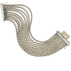 Sterling Silver Multi Strand Rope Chain Bracelet